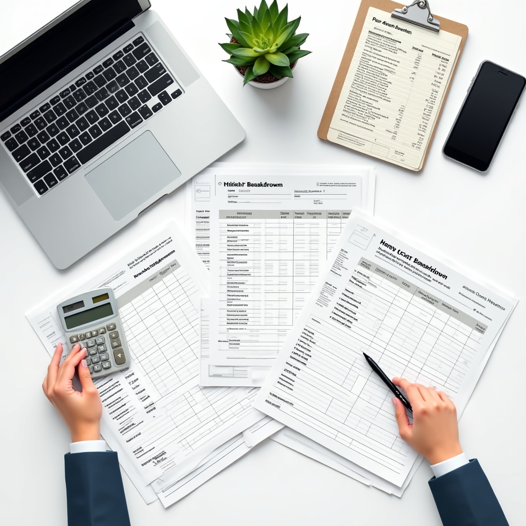Detailed event budget breakdown showing transparent cost allocation
