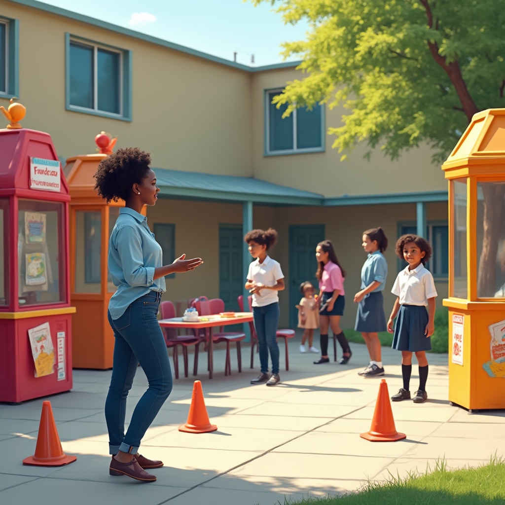 School fundraiser with vendor coordination and organized event space